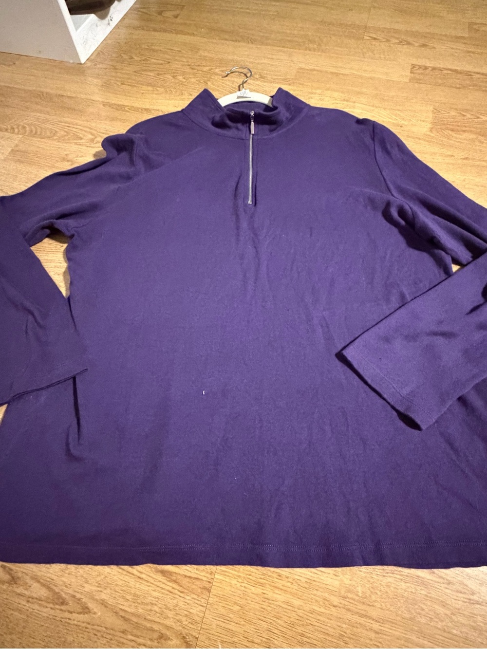 Karen Scott Purple Half-Zip Sweatshirt